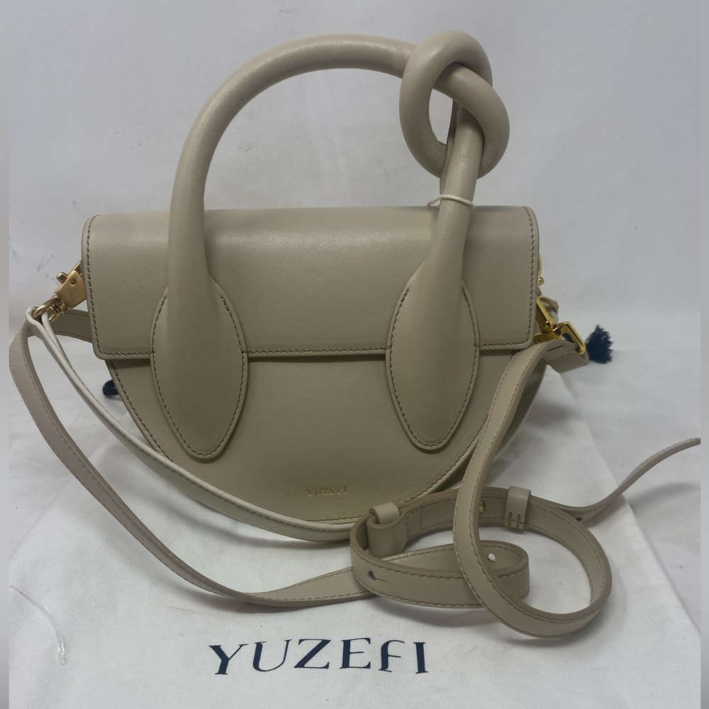 Yuzefi Dolores leather crossbody bag with dust bag in Natural